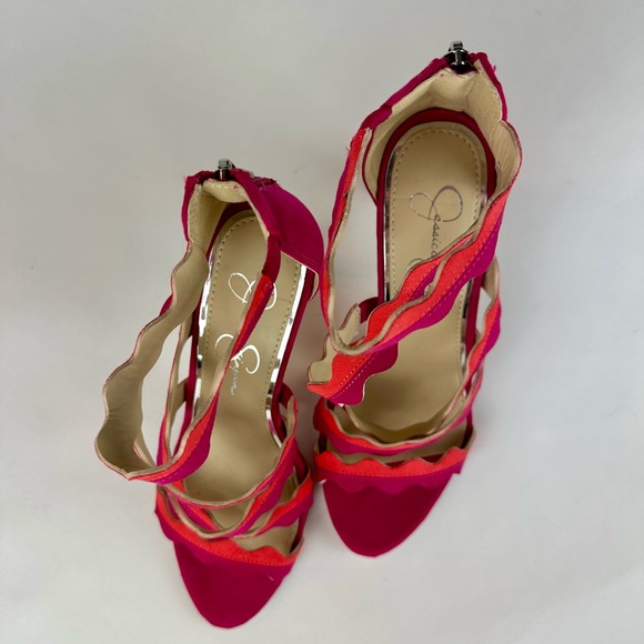 Jessica Simpson Raspberry and tangerine high heel. Size 8.5 - Picture 4 of 4
